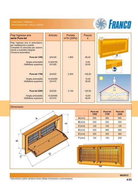 04 - Listino Diffusione dell'aria.pub - FRANCO srl