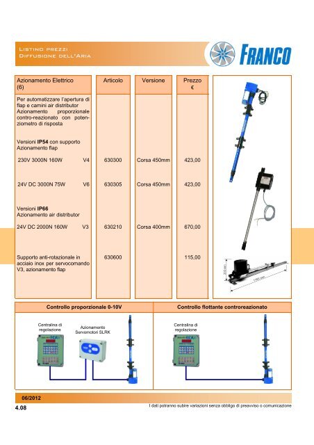 04 - Listino Diffusione dell'aria.pub - FRANCO srl