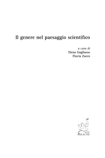 Il genere nel paesaggio scientifico - Aracne Editrice