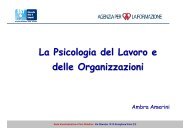 La Psicologia del Lavoro e delle O rganizzazioni