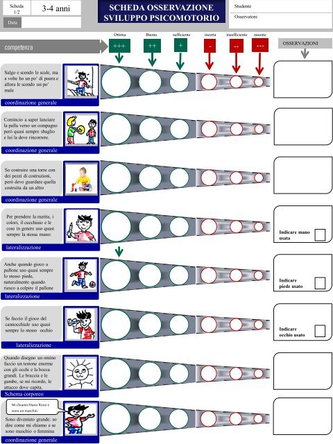 Schede Osservazione scuola infanzia - Fantasiaweb