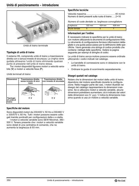 Sistema convogliatore WL - FlexLink