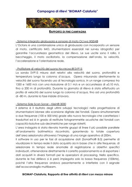 Campagna di rilievi “BIOMAP-Calafuria ... - Biomapping.It