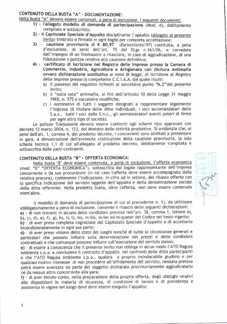 bando, capitolato e allegati - Atoragusambiente.It