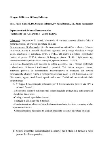 Prof. Caliceti Paolo - Dott. Salmaso Stefano - Farmadesk
