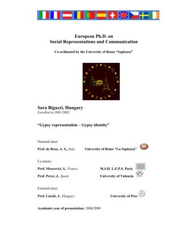 European Ph.D. on Social Representations and Communication ...
