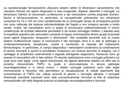 Vantaggi nell'utilizzo di nanovettori – dimensione - Farmacia