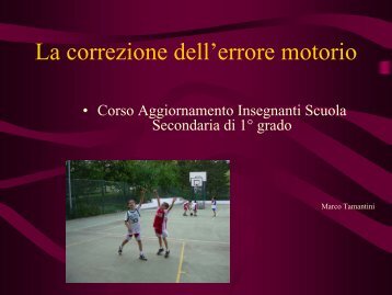 La correzione dell'errore motorio - Pick and Roll