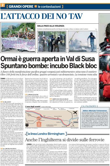 L'ATTACCO DEI NO TAV - La Provincia di Lecco