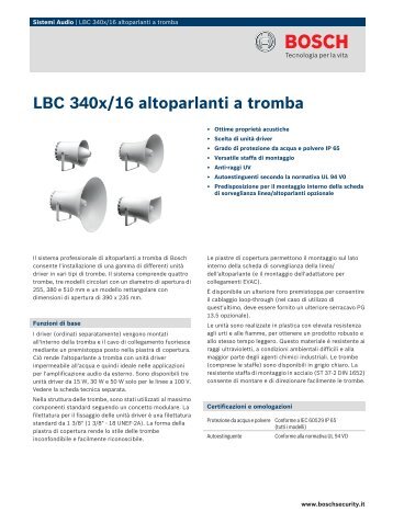 LBC 340x/16 altoparlanti a tromba - Bosch Security Systems