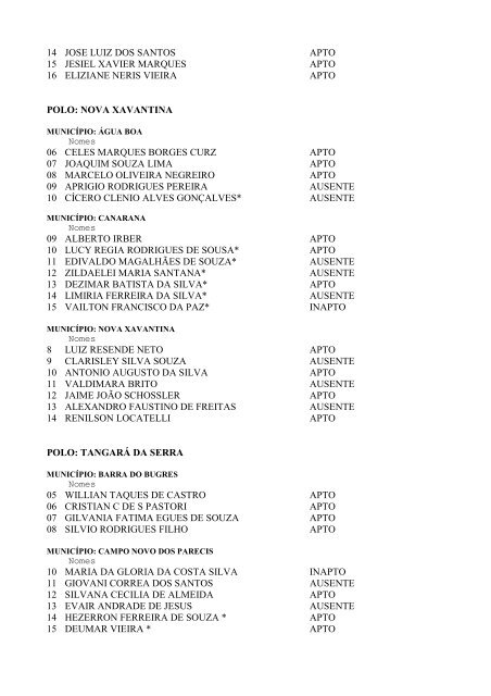 Edital Complementar n° 12 ao Edital nº 001/2003 - SEJUSP/MT