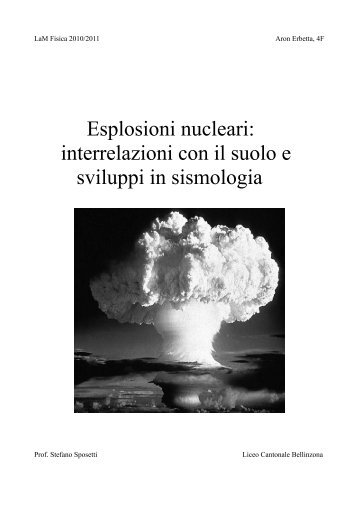 Esplosioni nucleari - Seismoatschool.ethz.ch