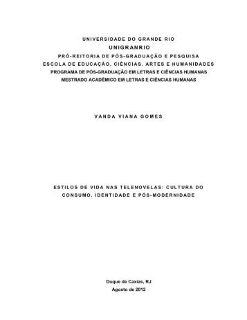 cultura do consumo, identidade e pós-modernidade - Unigranrio