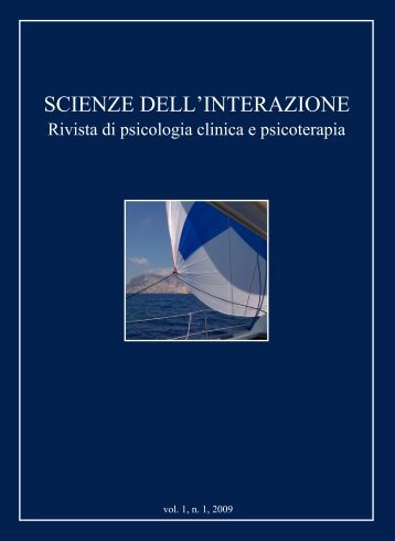 Scienze dell'Interazione anno 2009 n.1 - Scuola di specializzazione ...