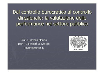 Dal controllo burocratico al controllo direzionale: la valutazione ...