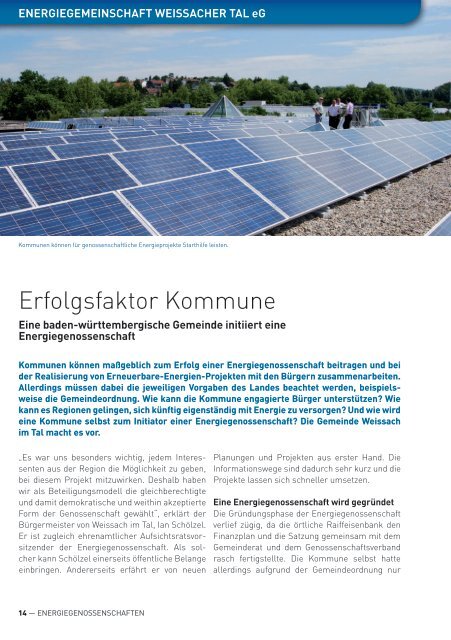 Energiegenossenschaften - Die Genossenschaften