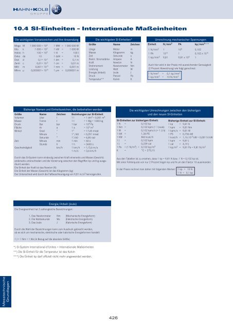 HAHN+KOLB Technikhandbuch