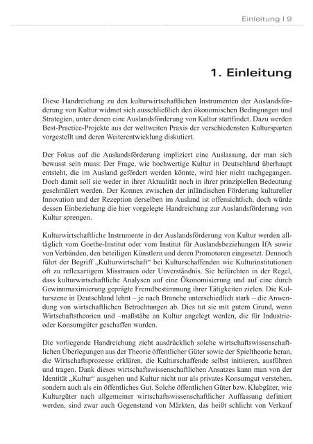 Kulturwirtschaft in der Auslandsförderung von Kultur (PDF) - Unesco