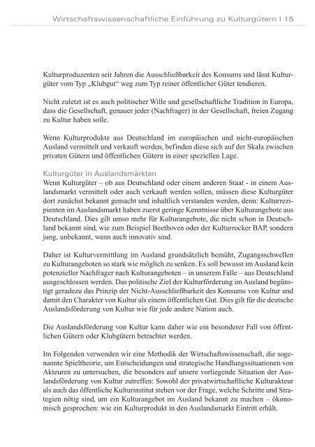 Kulturwirtschaft in der Auslandsförderung von Kultur (PDF) - Unesco