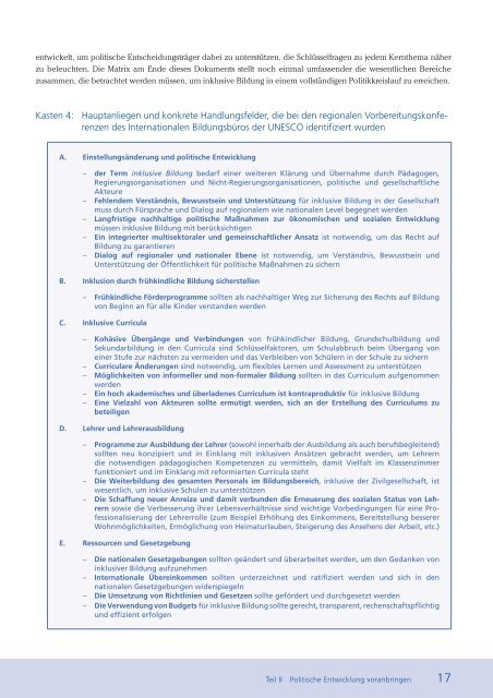 Inklusion: Leitlinien für die Bildungspolitik - Unesco
