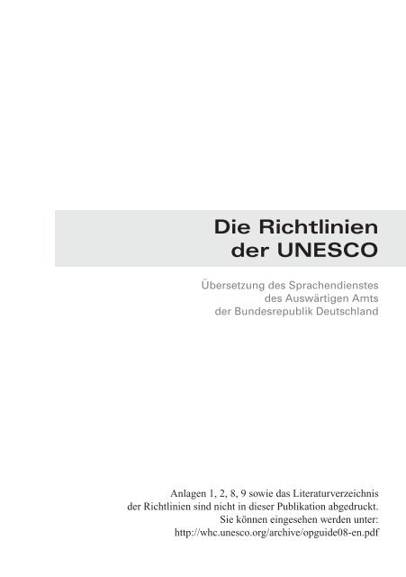 Welterbe-Manual - UNESCO Deutschland