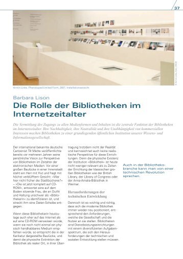 Die Rolle der Bibliotheken im Internetzeitalter - UNESCO Deutschland