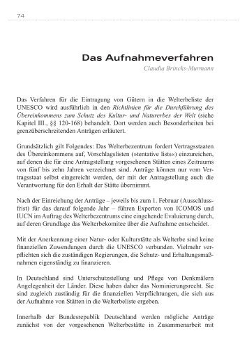 Das Aufnahmeverfahren - Unesco