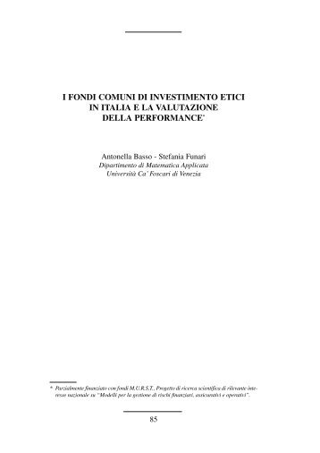 I FONDI COMUNI DI INVESTIMENTO ETICI IN ITALIA E LA ... - Acri