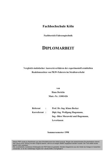 DIPLOMARBEIT - Ingenieurbüro | Morawski + Hugemann