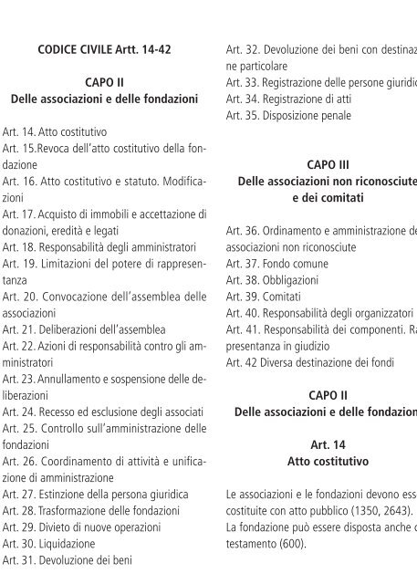 Disposizioni Del Codice Civile Libro I Titolo Ii Capo Ii Csv