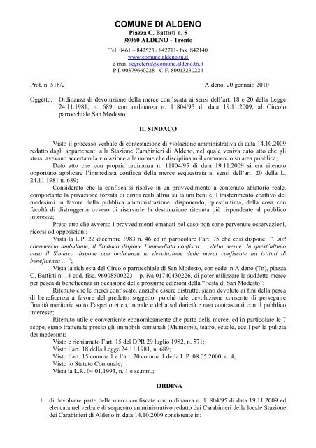 02_Ordinanza di devoluzione merce El Assouli - AlboTelematico.tn.it