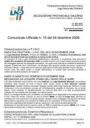 Comunicato Ufficiale n. 15 del 04 dicembre 2008 - Figc Campania