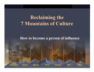 Reclaiming the 7 Mountains of Culture