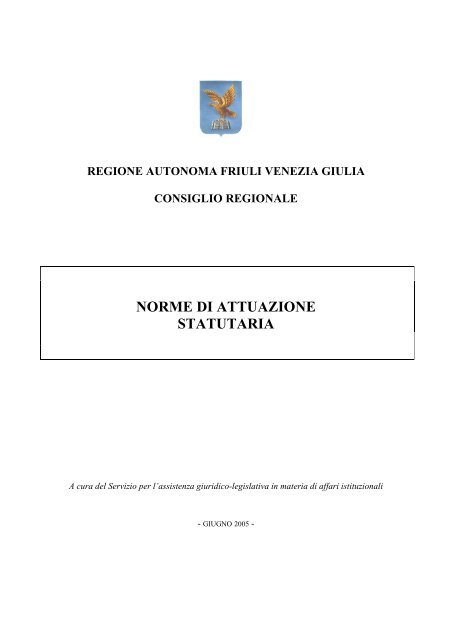 norme di attuazione statutaria - Consiglio Regionale del Friuli ...