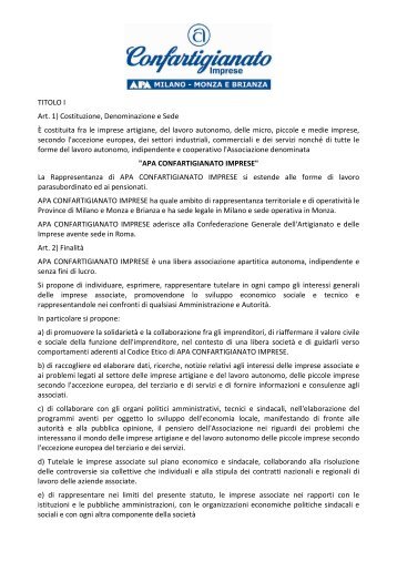 Statuto - APA Confartigianato