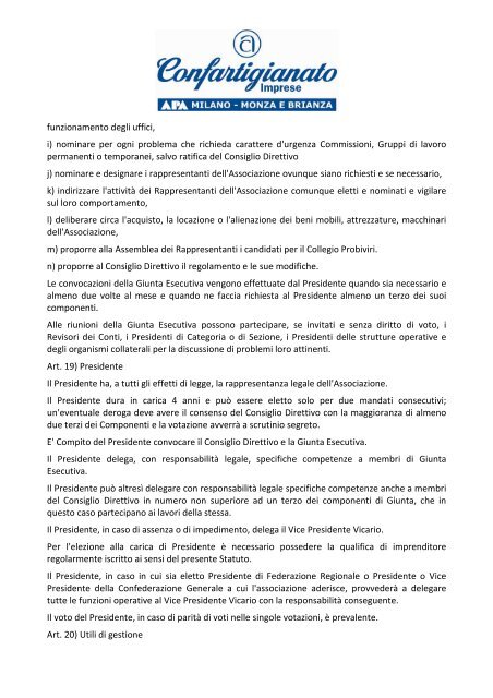Statuto - APA Confartigianato
