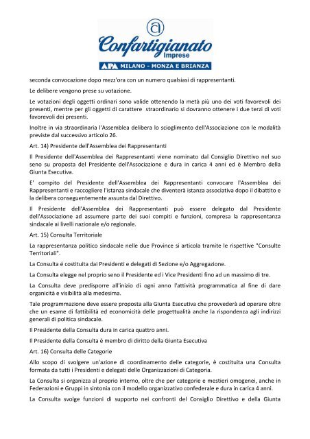 Statuto - APA Confartigianato