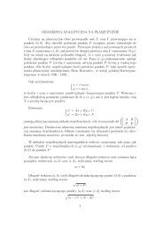 GEOMERTIA ANALITYCZNA NA PŁASZCZYŹNIE Ustalmy na ...