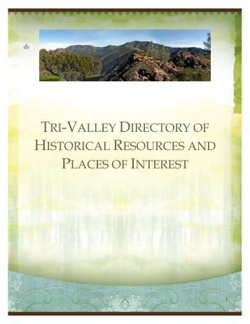 tri-valley directory of historical resources and places of interest