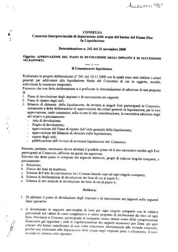 e CONSELSA Consorzio Interprovinciale di depurazione delle ...