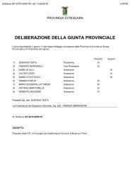 deliberazione della giunta provinciale - Provincia di Pescara