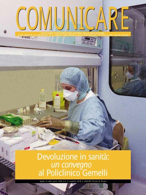 Devoluzione in sanità: un convegno al Policlinico Gemelli