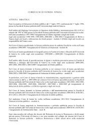 curriculum di patrizia vipiana - Scienze Politiche - Università degli ...