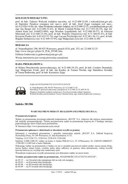 Wiadomości Statystyczne Nr 2/2010 - Główny Urząd Statystyczny