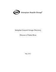 Interplan General Groups Directory Diocese of Santa Rosa