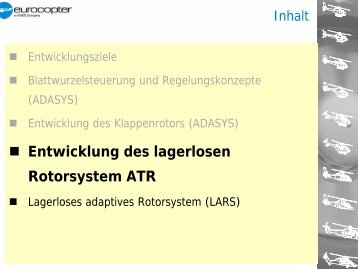 n Entwicklung des lagerlosen Rotorsystem ATR