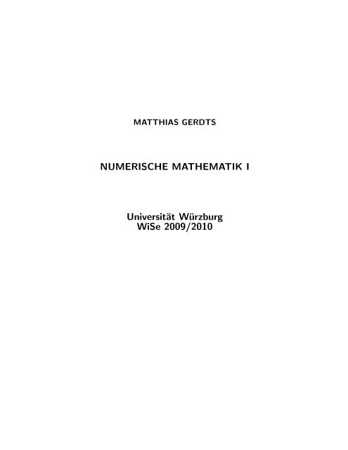 Skript Numerische Mathematik I