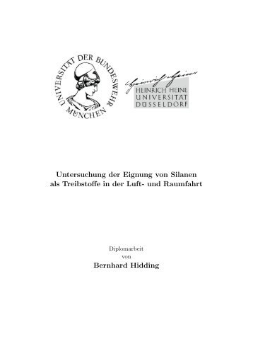 Untersuchung der Eignung von Silanen als Treibstoffe in ... - UniBwM