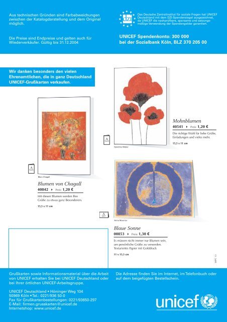 Katalog 2004 - Unicef