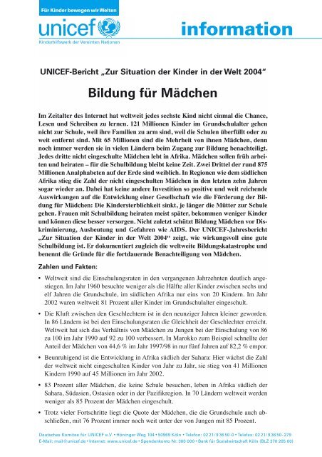 Bildung für Mädchen (pdf, 12 S.) - Kompass